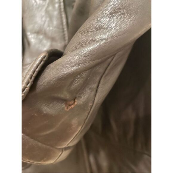 Vintage FG gear dark brown women’s leather jacket flawed size small - Picture 6 of 16